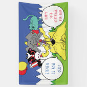 Banderoles Animaux de fête d'anniversaire Personnaliser (Vertical)