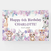 Banderoles Animaux de fête de la Jungle Cute Safari Anniversa (Horizontal)