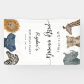 Banderoles Animaux de fête Safari Anniversaire Bienvenue (Horizontal)