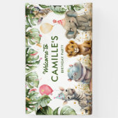 Banderoles Animaux de Fête Safari Jungle Anniversaire Bienven (Vertical)