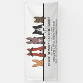 Banderoles Animaux de la ferme Cheval Âne Chat Chien Lapin (Vertical)