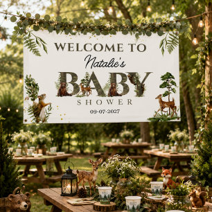 Banderoles Animaux de la forêt Baby Shower Boisée