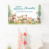 Banderoles Animaux des bois Anniversaire (En situation)