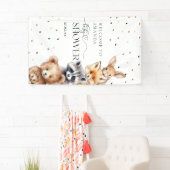 Banderoles Animaux des bois Baby shower moderne (En situation)