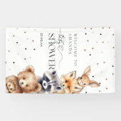 Banderoles Animaux des bois Baby shower moderne (Horizontal)