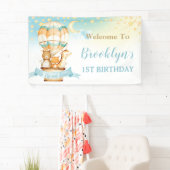 Banderoles Animaux mignons Ballons à air chaud Anniversaire B (En situation)