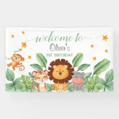 Banderoles Animaux sauvages Jungle Animaux Tropical Boy Anniv (Horizontal)