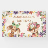 Banderoles Animaux sauvages mignons Giraffe Fleurs de tigre A (Horizontal)