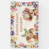Banderoles Animaux sauvages mignons Giraffe Fleurs de tigre A (Vertical)