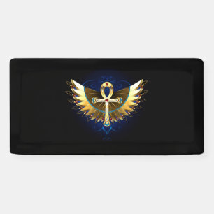 Banderoles Ankh or avec ailes