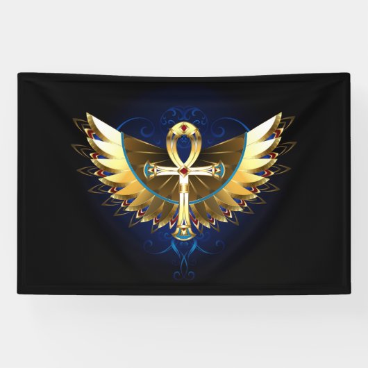 Banderoles Ankh or avec ailes (Horizontal)
