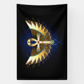 Banderoles Ankh or avec ailes (Verticale)