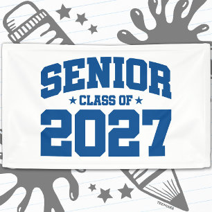 Banderoles Année de fin d'études Bleu de l'école Promotion 20