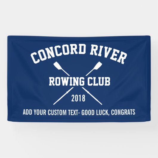 Banderoles Année personnalisée de nom d'équipe d'avirons de (Horizontal)