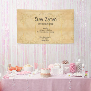 Banderoles Anniversaire 20 Ans Élégant Simple Mignon Gris