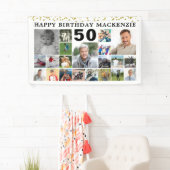 Banderoles Anniversaire 21 Photo Collage Gold Confetti Person (En situation)