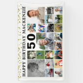 Banderoles Anniversaire 21 Photo Collage Gold Confetti Person (Vertical)