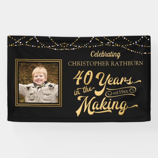 Banderoles Anniversaire 40 ans | 40 ANS DANS LA FABRICATION D (Horizontal)