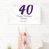 Banderoles anniversaire 40 ans ajouter nom date année épingle (En situation)