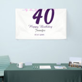 Banderoles anniversaire 40 ans ajouter nom date année épingle (Salon professionnel)