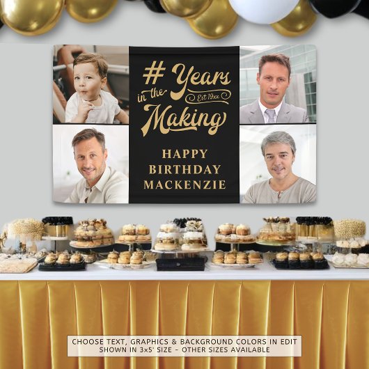 Banderoles Anniversaire 4 Photos Années dans la fabrication d