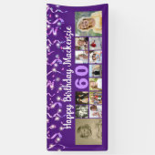 Banderoles Anniversaire Âge 12 Photo Puits de courant violet (Vertical)