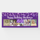 Banderoles Anniversaire Âge 12 Photo Puits de courant violet (Horizontal)