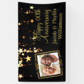 Banderoles Anniversaire | ANNÉE | Photo noir et or (Vertical)