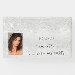 Banderoles Anniversaire argent personnalisé photo parties sci
