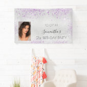 Banderoles Anniversaire argent photo violet parties scintilla (En situation)
