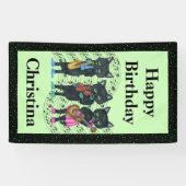 Banderoles Anniversaire Black Cat Musiciens Instruments Musiq (Horizontal)