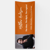 Banderoles Anniversaire brûlé orange photo homme mythe légend (Vertical)