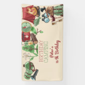 Banderoles Anniversaire camping nature randonnée pour enfants (Verticale)