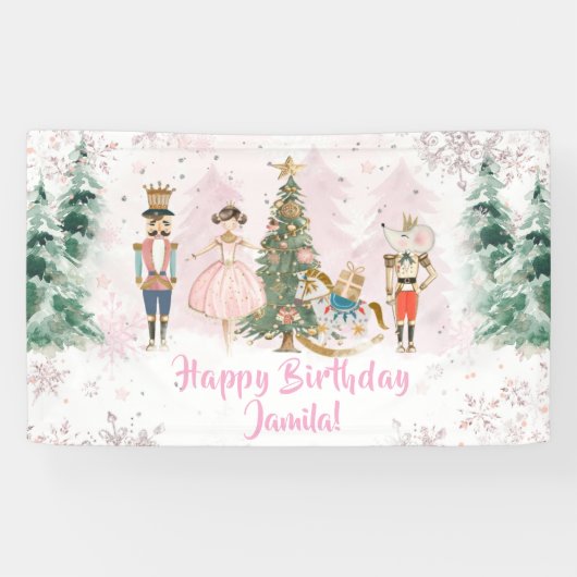 Banderoles Anniversaire Casse-Noisette Sugar Plum Party (Horizontal)