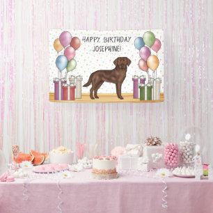 Banderoles Anniversaire Coloré de Chien Labrador Retriever au