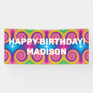 Banderoles Anniversaire coloré super de teinture funky de te
