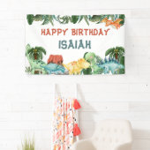 Banderoles Anniversaire comme un dinosaure personnalisé  (En situation)