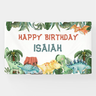 Banderoles Anniversaire comme un dinosaure personnalisé