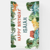 Banderoles Anniversaire comme un dinosaure personnalisé  (Vertical)