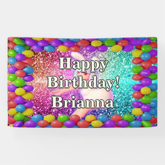 Banderoles Anniversaire de Bunny Pom-pom girl (Horizontal)