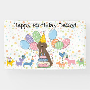 Banderoles Anniversaire de chien Mastiff Napolitain Brun