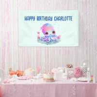Anniversaire de Créature de Mer Pieuvre Mignonne