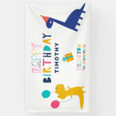 Banderoles Anniversaire de Cute Dinosaur Merci de Stomping pa (Vertical)