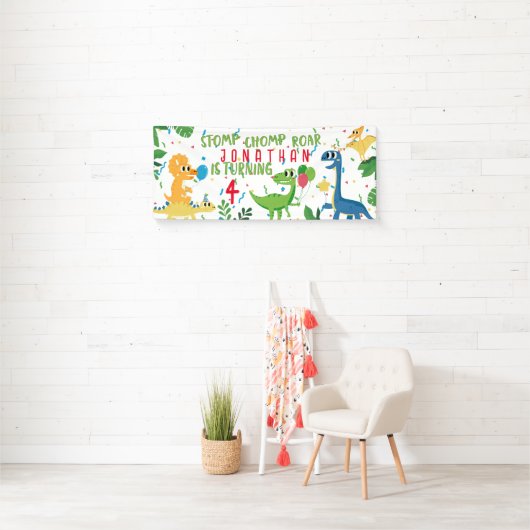BANDEROLES ANNIVERSAIRE DE DINOSAUR (En situation)