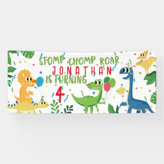 BANDEROLES ANNIVERSAIRE DE DINOSAUR (Horizontal)
