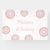 Banderoles Anniversaire de Donut Pastel Rose (Horizontal)