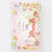 Banderoles Anniversaire de enfant d'aquarelle de jardin de fé (Vertical)