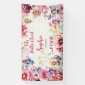 Banderoles Anniversaire de enfant d'aquarelle de jardin de fé (Verticale)