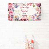 Banderoles Anniversaire de enfant d'aquarelle de jardin de fé (Insitu)