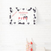 Banderoles Anniversaire de enfant de chat noir (Insitu)